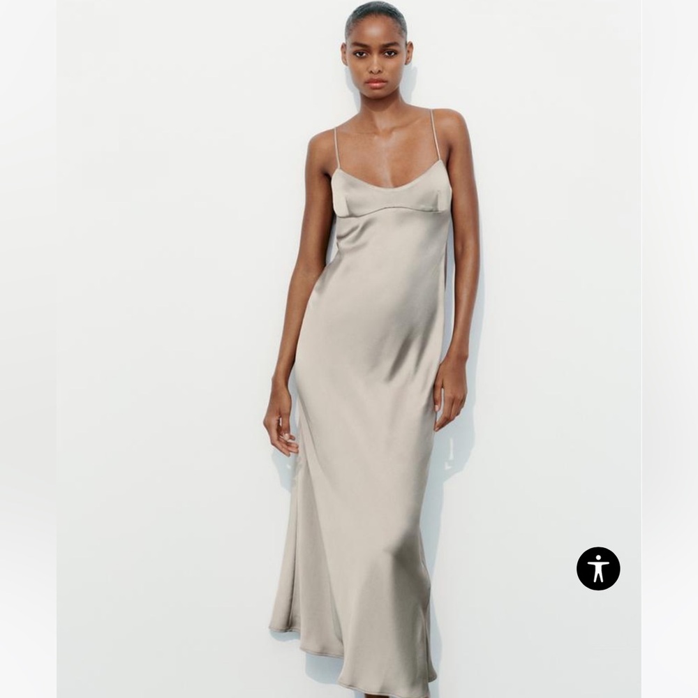 Zara midi slip open back dress